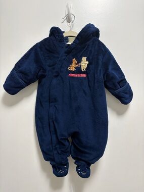 Disney Classic Pooh Baby Bunting Winnie the Pooh Baby Hooded Fleece Size 3 month